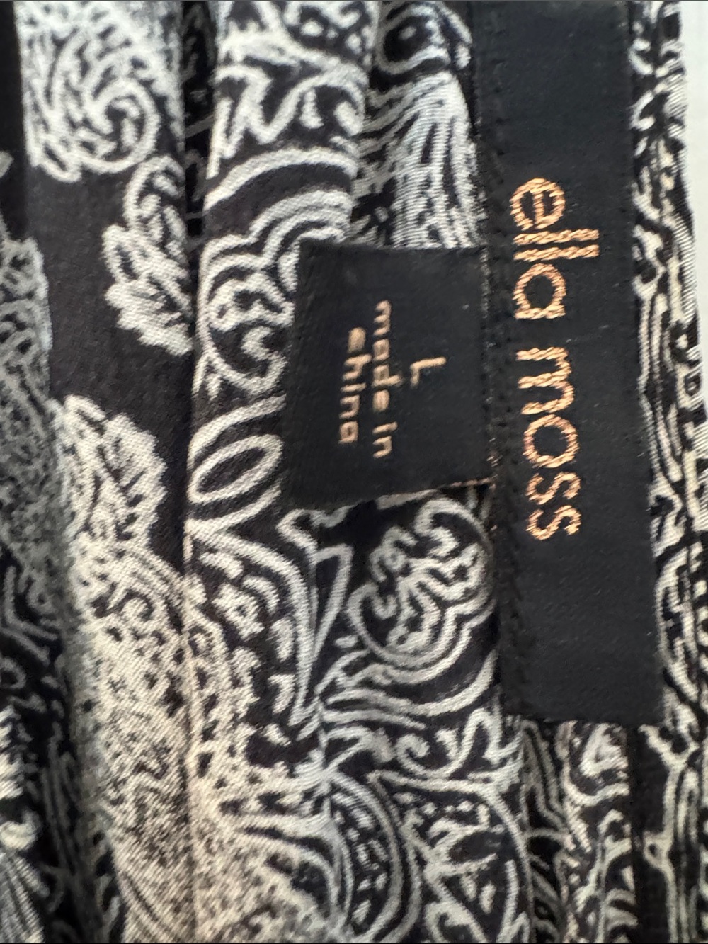 Ella Moss Black & White Paisley Racerback Tank 100% silk - Picture 2 of 12